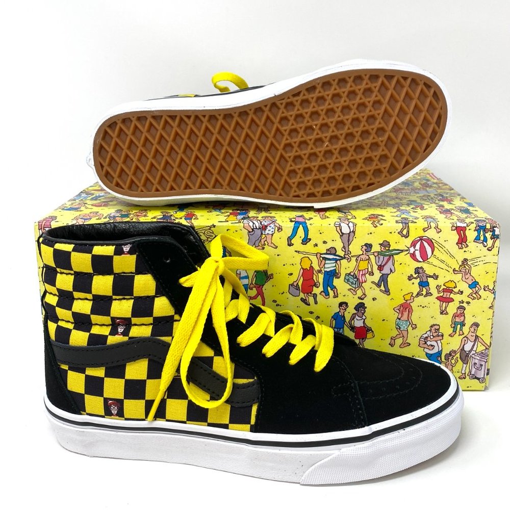 💖MEGA SALE💖VANS x Where’s Waldo Sk8-Hi Checker Black Suede Women's VN0A32QG4UE - Picture 2 of 8